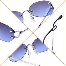 Load image into Gallery viewer, Rectangle Rimless Sunglasses For Men 2023 Retro Irregular Sun Glasses Women  Brand Designer Eyewear UV400 Lunettes