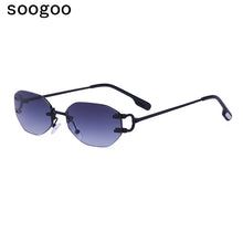 Load image into Gallery viewer, Rectangle Rimless Sunglasses For Men 2023 Retro Irregular Sun Glasses Women  Brand Designer Eyewear UV400 Lunettes