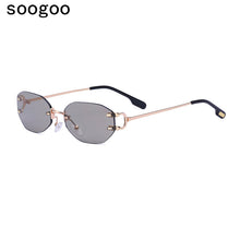 Load image into Gallery viewer, Rectangle Rimless Sunglasses For Men 2023 Retro Irregular Sun Glasses Women  Brand Designer Eyewear UV400 Lunettes
