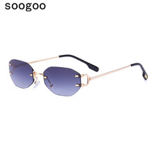 Load image into Gallery viewer, Rectangle Rimless Sunglasses For Men 2023 Retro Irregular Sun Glasses Women  Brand Designer Eyewear UV400 Lunettes