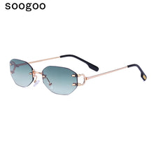 Load image into Gallery viewer, Rectangle Rimless Sunglasses For Men 2023 Retro Irregular Sun Glasses Women  Brand Designer Eyewear UV400 Lunettes