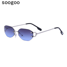 Load image into Gallery viewer, Rectangle Rimless Sunglasses For Men 2023 Retro Irregular Sun Glasses Women  Brand Designer Eyewear UV400 Lunettes