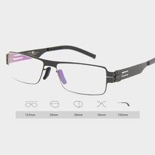 Load image into Gallery viewer, Rectangle Stainless Steel Glasses Frames Berlin Screwless Eyeglasses Handmade Eye Glasses Frames For Men  Designer