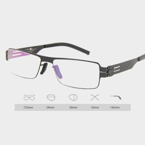 Rectangle Stainless Steel Glasses Frames Berlin Screwless Eyeglasses Handmade Eye Glasses Frames For Men  Designer
