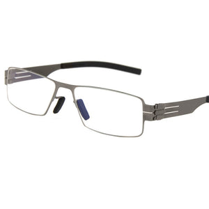 Rectangle Stainless Steel Glasses Frames Berlin Screwless Eyeglasses Handmade Eye Glasses Frames For Men  Designer