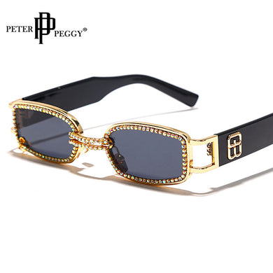 Rectangle Sunglasses Women  Brand Designer Punk Sun Glasses Men Rhinestone Steampunk Sunglasses Clear Lens Feminino