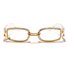 Load image into Gallery viewer, Rectangle Sunglasses Women  Brand Designer Punk Sun Glasses Men Rhinestone Steampunk Sunglasses Clear Lens Feminino