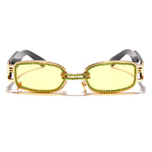 Load image into Gallery viewer, Rectangle Sunglasses Women  Brand Designer Punk Sun Glasses Men Rhinestone Steampunk Sunglasses Clear Lens Feminino