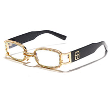 Load image into Gallery viewer, Rectangle Sunglasses Women  Brand Designer Punk Sun Glasses Men Rhinestone Steampunk Sunglasses Clear Lens Feminino