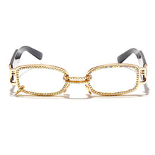 Load image into Gallery viewer, Rectangle Sunglasses Women  Brand Designer Punk Sun Glasses Men Rhinestone Steampunk Sunglasses Clear Lens Feminino