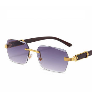 Rectangle Sunglasses Women Men Rimless Vintage Eyeglasses  Brand Designer Sun Glasses Framless Shades Retro Eyewear UV400
