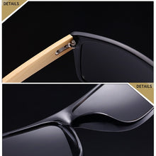 Carica l'immagine nel visualizzatore di Gallery, Rectangle Vintage Bamboo Sunglasses Men Women Gradent lens Driving Sun Glasses Retro Wood Mirror Shades Male Oculos De Sol UV400
