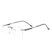 Carica l&#39;immagine nel visualizzatore di Gallery, Rectangular Men Rimless Eyeglasses Metal Prescription Glasses Frame For Optical Lenses Myopia Presbyopia Progressive