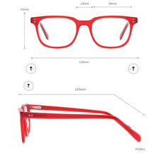 Carica l&#39;immagine nel visualizzatore di Gallery, Rectangular Men and Women Acetate  Glasses Frame Full Rim Large Eyewear For My Prescription Myopia &amp; Reading Lenses