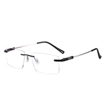 Load image into Gallery viewer, Rectangular Men and Women Rimless Eyeglasses Memory Metal Prescription For Optical Lenses Myopia Presbyopia Progressive