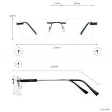 Load image into Gallery viewer, Rectangular Men and Women Rimless Eyeglasses Memory Metal Prescription For Optical Lenses Myopia Presbyopia Progressive