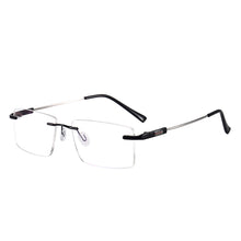 Load image into Gallery viewer, Rectangular Men and Women Rimless Eyeglasses Memory Metal Prescription For Optical Lenses Myopia Presbyopia Progressive