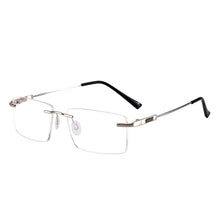 Load image into Gallery viewer, Rectangular Men and Women Rimless Eyeglasses Memory Metal Prescription For Optical Lenses Myopia Presbyopia Progressive