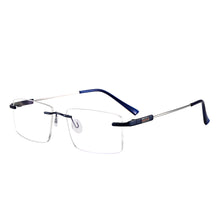 Load image into Gallery viewer, Rectangular Men and Women Rimless Eyeglasses Memory Metal Prescription For Optical Lenses Myopia Presbyopia Progressive