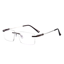 Load image into Gallery viewer, Rectangular Men and Women Rimless Eyeglasses Memory Metal Prescription For Optical Lenses Myopia Presbyopia Progressive