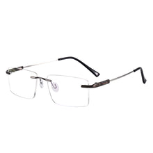 Load image into Gallery viewer, Rectangular Men and Women Rimless Eyeglasses Memory Metal Prescription For Optical Lenses Myopia Presbyopia Progressive