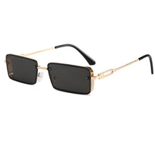 Load image into Gallery viewer, Rectangular Retro Sunglasses Men Gray Gun Metal Sun Glasses for Women Special Design Leg Eyewear Style UV400 Gifts
