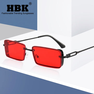 Rectangular Retro Sunglasses Men Gray Gun Metal Sun Glasses for Women Special Design Leg Eyewear Style UV400 Gifts