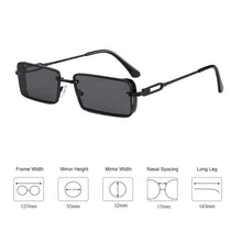 Load image into Gallery viewer, Rectangular Retro Sunglasses Men Gray Gun Metal Sun Glasses for Women Special Design Leg Eyewear Style UV400 Gifts