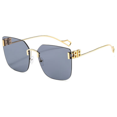 Rectangular Sunglasses Rimless Men Metal Square Sun Glasses for Women Gradient Lens Frameless Uv400