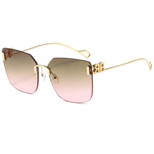 Carica l&#39;immagine nel visualizzatore di Gallery, Rectangular Sunglasses Rimless Men Metal Square Sun Glasses for Women Gradient Lens Frameless Uv400