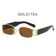 Load image into Gallery viewer, Rectangular Sunglasses Women&#39;s Hip Hop Steampunk Sunglasses Small Frame Ring Buckle Punk Metal Hoop Square Glasses UV400