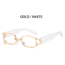Load image into Gallery viewer, Rectangular Sunglasses Women&#39;s Hip Hop Steampunk Sunglasses Small Frame Ring Buckle Punk Metal Hoop Square Glasses UV400