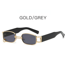 Load image into Gallery viewer, Rectangular Sunglasses Women&#39;s Hip Hop Steampunk Sunglasses Small Frame Ring Buckle Punk Metal Hoop Square Glasses UV400