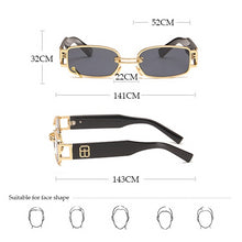 Load image into Gallery viewer, Rectangular Sunglasses Women&#39;s Hip Hop Steampunk Sunglasses Small Frame Ring Buckle Punk Metal Hoop Square Glasses UV400
