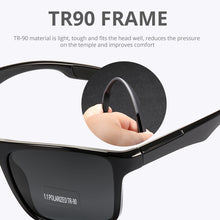 Carica l'immagine nel visualizzatore di Gallery, Occhiali da sole rettangolari ultraleggeri TR90 da uomo polarizzati TAC 1,1 mm di spessore lente da guida Occhiali da sole da donna Sport Cat.3 vintage 