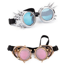 Load image into Gallery viewer, Red Blue Lenses Steampunk Goggles With Desgin Rave Festival Party EDM Glasses Cosplay  Vintage Eyewear Men Women glasses