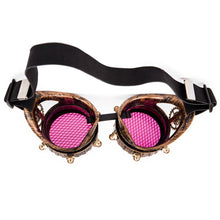 Load image into Gallery viewer, Red Blue Lenses Steampunk Goggles With Desgin Rave Festival Party EDM Glasses Cosplay  Vintage Eyewear Men Women glasses