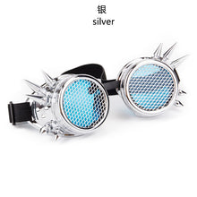 Load image into Gallery viewer, Red Blue Lenses Steampunk Goggles With Desgin Rave Festival Party EDM Glasses Cosplay  Vintage Eyewear Men Women glasses