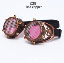 Load image into Gallery viewer, Red Blue Lenses Steampunk Goggles With Desgin Rave Festival Party EDM Glasses Cosplay  Vintage Eyewear Men Women glasses