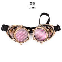 Load image into Gallery viewer, Red Blue Lenses Steampunk Goggles With Desgin Rave Festival Party EDM Glasses Cosplay  Vintage Eyewear Men Women glasses