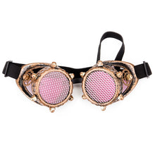 Load image into Gallery viewer, Red Blue Lenses Steampunk Goggles With Desgin Rave Festival Party EDM Glasses Cosplay  Vintage Eyewear Men Women glasses