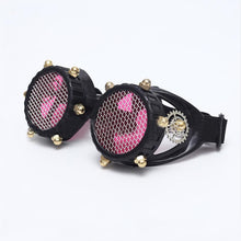 Load image into Gallery viewer, Red Blue Lenses Steampunk Goggles With Desgin Rave Festival Party EDM Glasses Cosplay  Vintage Eyewear Men Women glasses