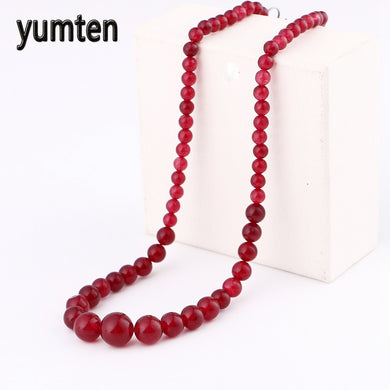 Collana di perle di calcedonio rosso Collana di agata da donna Gioielli nobili all'ingrosso Collana di pietre preziose Accessorio fatto a mano da donna Miglior regalo 