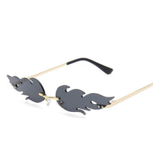 Load image into Gallery viewer, Red Lenses Fire Sunglasses Trends 2023 Women's Sun Glasses Fire Flame Unusual Brands  Imitation Vintage Style