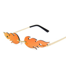 Load image into Gallery viewer, Red Lenses Fire Sunglasses Trends 2023 Women's Sun Glasses Fire Flame Unusual Brands  Imitation Vintage Style