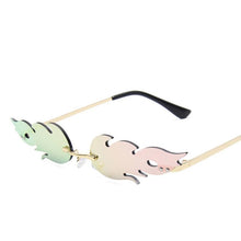 Load image into Gallery viewer, Red Lenses Fire Sunglasses Trends 2023 Women's Sun Glasses Fire Flame Unusual Brands  Imitation Vintage Style