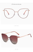 Load image into Gallery viewer, Red Mirror Magnet Clip On Polarized Sunglasses Women Cat Eye Anti Blue Custom Prescription Glasses Double Lens Sunglasse