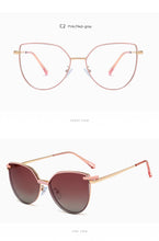 Load image into Gallery viewer, Red Mirror Magnet Clip On Polarized Sunglasses Women Cat Eye Anti Blue Custom Prescription Glasses Double Lens Sunglasse