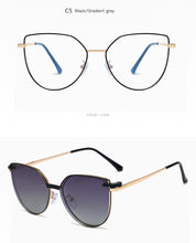 Load image into Gallery viewer, Red Mirror Magnet Clip On Polarized Sunglasses Women Cat Eye Anti Blue Custom Prescription Glasses Double Lens Sunglasse