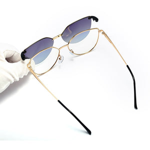 Red Mirror Magnet Clip On Polarized Sunglasses Women Cat Eye Anti Blue Custom Prescription Glasses Double Lens Sunglasse